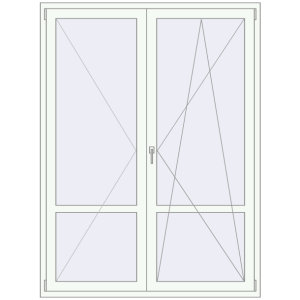 Купити Балконні двері 1550x2070 мм REHAU Euro 60 Білий (RAL 9016) з двох сторін