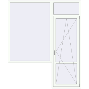 Купити Балконні двері 2000x2400 мм REHAU SYNEGO MD Білий (RAL 9016) з двох сторін