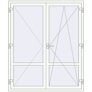 Купити Балконні двері 1500x1800 мм REHAU Euro 70 Білий (RAL 9016) з двох сторін