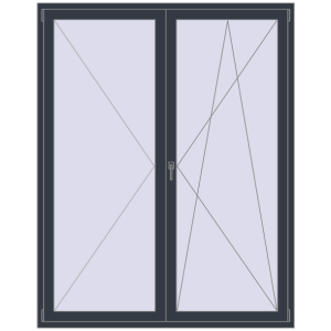 Купити Балконні двері 1700x2150 мм REHAU SYNEGO MD ANTHRACITE_GREY_STRUKTURAL з двох сторін
