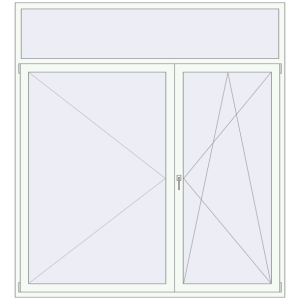 Металопластикові балконні двері 2200x2400 мм Двостулкові з фрамугою (комплектація: За замовчуванням). Вид зсередини Купити Балконні двері 2200x2400 мм REHAU SYNEGO MD