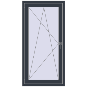 Купити Балконні двері 750x1500 мм REHAU Euro 60 ANTHRACITE_GREY_STRUKTURAL з двох сторін