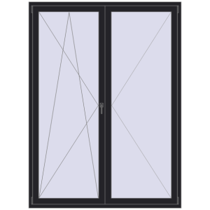 Купити Балконні двері 1700x2300 мм REHAU SYNEGO MD BLACK_ULTI-MATT з двох сторін