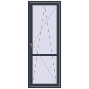 Купити Балконні двері 800x2100 мм REHAU SYNEGO MD ANTHRACITE_GREY_STRUKTURAL з двох сторін