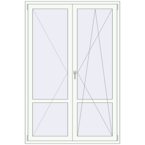 Купити Балконні двері 1400x2100 мм REHAU Euro 70 Білий (RAL 9016) з двох сторін