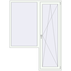 Купити Балконні двері 1600x2150 мм REHAU Euro 60 Білий (RAL 9016) з двох сторін