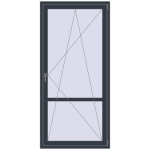 Купити Балконні двері 1000x2100 мм REHAU SYNEGO MD ANTHRACITE_GREY_STRUKTURAL з двох сторін