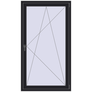 Купити Балконні двері 1000x1800 мм REHAU Euro 70 BLACK_ULTI-MATT з двох сторін