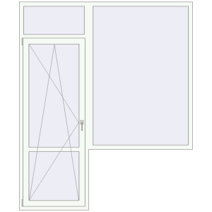 Купити Балконні двері 2000x2400 мм REHAU Euro 70 Білий (RAL 9016) з двох сторін