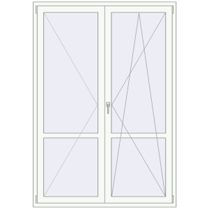 Купити Балконні двері 1500x2150 мм REHAU Euro 60 Білий (RAL 9016) з двох сторін