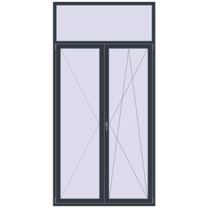 Купити Балконні двері 1500x3000 мм REHAU SYNEGO MD ANTHRACITE_GREY_STRUKTURAL з двох сторін