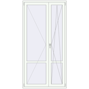 Купити Балконні двері 1180x2360 мм REHAU Euro 70 Білий (RAL 9016) з двох сторін