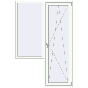 Купити Балконні двері 1400x2100 мм REHAU Euro 70 Білий (RAL 9016) з двох сторін