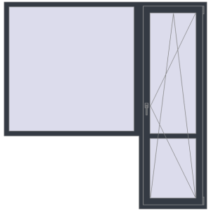 Купити Балконні двері 2030x2070 мм REHAU Euro 60 ANTHRACITE_GREY_STRUKTURAL з двох сторін