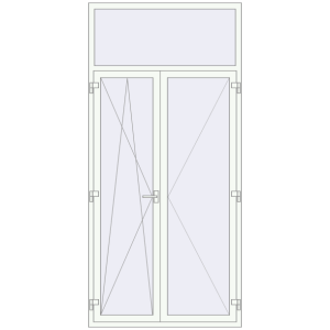 Купити Балконні двері 1280x2710 мм REHAU Euro 70 Білий (RAL 9016) з двох сторін