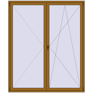 Купити Балконні двері 2000x2400 мм REHAU Euro 70 LIGHT_OAK з двох сторін