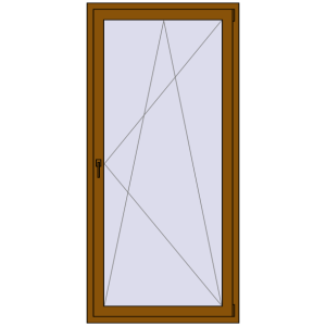 Купити Балконні двері 1000x2100 мм REHAU Euro 60 GOLDEN OAK з двох сторін