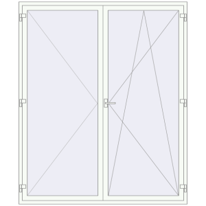 Купити Балконні двері 2000x2400 мм REHAU Euro 70 Білий (RAL 9016) з двох сторін