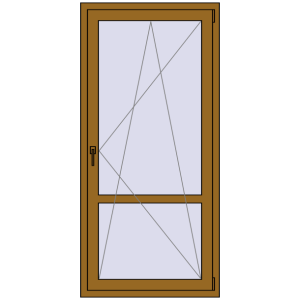 Купити Балконні двері 860x1820 мм REHAU Euro 60 LIGHT_OAK з двох сторін