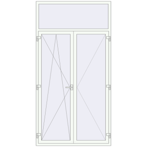 Купити Балконні двері 1400x2700 мм REHAU SYNEGO MD ANTHRACITE_GREY_STRUKTURAL ззовні