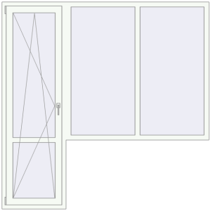 Купити Балконні двері 2100x2100 мм REHAU Euro 70 Білий (RAL 9016) з двох сторін