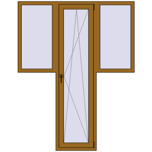 Купити Балконні двері 1640x2100 мм REHAU Euro 70 LIGHT_OAK з двох сторін