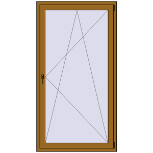 Купити Балконні двері 1030x1930 мм REHAU Euro 60 LIGHT_OAK з двох сторін