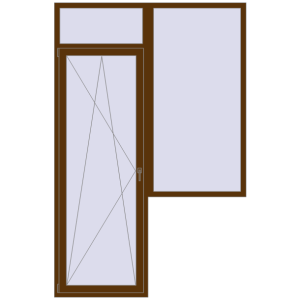 Купити Балконні двері 1760x2700 мм REHAU Euro 70 WALNUT з двох сторін