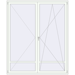 Купити Балконні двері 2000x2400 мм REHAU SYNEGO MD Білий (RAL 9016) з двох сторін