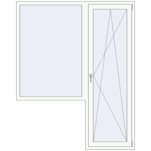 Купити Балконні двері 1680x2100 мм REHAU Euro 60 Білий (RAL 9016) з двох сторін