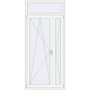 Металопластикові балконні двері 1005x2250 мм Двостулкові з фрамугою (комплектація: Оптимальна). Вид зсередини Купити Балконні двері 1005x2250 мм REHAU SYNEGO MD Білий (RAL 9016) з двох сторін