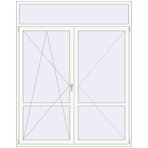 Купити Балконні двері 1900x2400 мм REHAU Euro 70 Білий (RAL 9016) з двох сторін