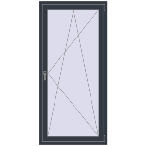Купити Балконні двері 900x1900 мм REHAU Euro 60 ANTHRACITE_GREY_STRUKTURAL з двох сторін