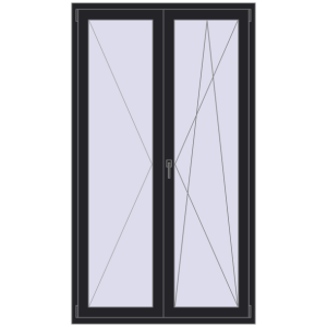 Купити Балконні двері 1200x2100 мм REHAU Euro 60 BLACK_ULTI-MATT з двох сторін