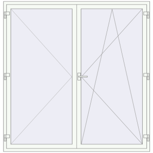 Купити Балконні двері 2000x2050 мм REHAU Euro 60 Білий (RAL 9016) з двох сторін