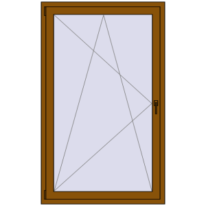 Купити Балконні двері 1090x1780 мм REHAU Euro 70 GOLDEN OAK з двох сторін