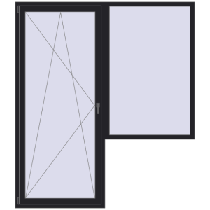 Купити Балконні двері 2000x2300 мм REHAU Euro 60 BLACK_ULTI-MATT з двох сторін