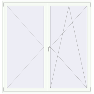 Купити Балконні двері 2000x2050 мм REHAU Euro 60 Білий (RAL 9016) з двох сторін