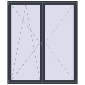 Купити Балконні двері 2000x2380 мм REHAU Euro 70 ANTHRACITE_GREY_STRUKTURAL з двох сторін