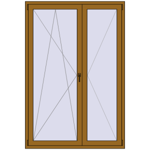 Купити Балконні двері 1400x2070 мм REHAU Euro 70 LIGHT_OAK з двох сторін