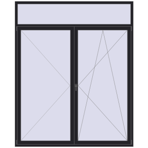 Купити Балконні двері 2200x2700 мм REHAU Euro 70 BLACK_ULTI-MATT з двох сторін