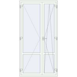 Купити Балконні двері 1180x2360 мм REHAU Euro 70 Білий (RAL 9016) з двох сторін
