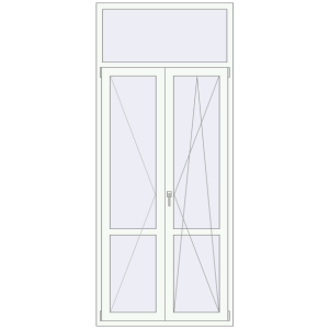 Купити Балконні двері 1100x2600 мм REHAU Euro 70 Білий (RAL 9016) з двох сторін