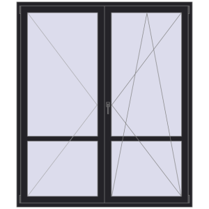 Купити Балконні двері 1800x2100 мм REHAU Euro 70 BLACK_ULTI-MATT з двох сторін