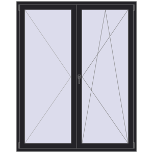 Купити Балконні двері 1600x2000 мм REHAU Euro 70 BLACK_ULTI-MATT з двох сторін