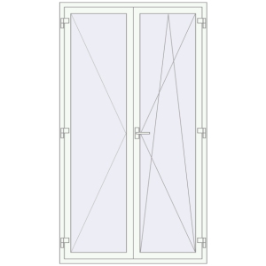 Купити Балконні двері 1320x2340 мм REHAU Euro 70 Білий (RAL 9016) з двох сторін