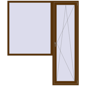 Купити Балконні двері 1900x2250 мм REHAU Euro 70 WALNUT з двох сторін
