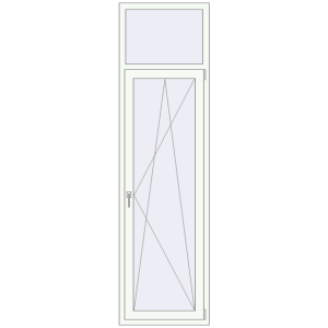 Металопластикові балконні двері 700x2500 мм Одностулкові з фрамугою (комплектація: Преміум). Вид зсередини Купити Балконні двері 700x2500 мм REHAU SYNEGO MD ANTHRACITE_GREY_STRUKTURAL ззовні