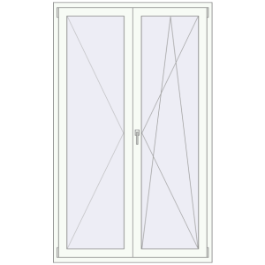 Купити Балконні двері 1290x2110 мм REHAU Euro 70 Білий (RAL 9016) з двох сторін