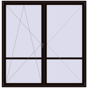 Купити Балконні двері 2250x2300 мм REHAU Euro 60 BLACK_BROWN з двох сторін